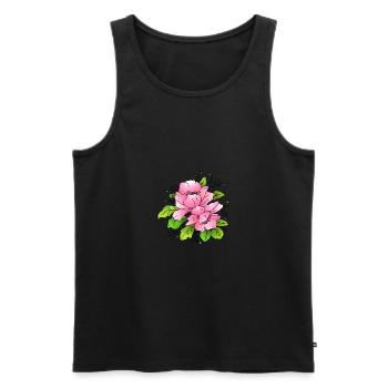 Rose Flowers - Men's Premium Organic Tank Top - black - Front - Michal (187cm)
