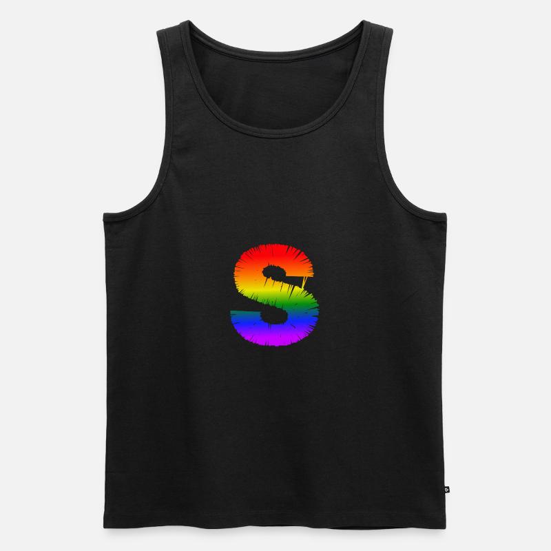 Regenbogen-S - Männer Premium Bio Tank Top - Schwarz