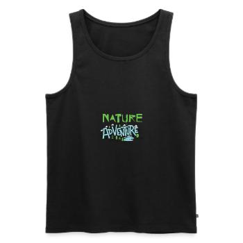 Aventure nature - Débardeur bio Premium Homme - noir - Devant - AI Model Male 178 light (178cm)