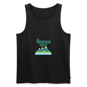 La montagne - Débardeur bio Premium Homme - noir - Devant - Michal (187cm)