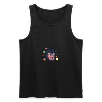 Chat galactique - Débardeur bio Premium Homme - noir - Devant - AI Model Male 178 light (178cm)