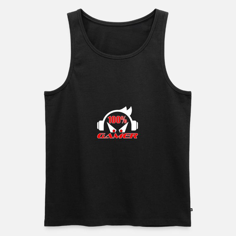 100% Gamer - Männer Premium Bio Tank Top - Schwarz
