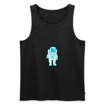 Astronaut Clipart - Männer Premium Bio Tank Top - Schwarz - Vorne - Michal (187cm)