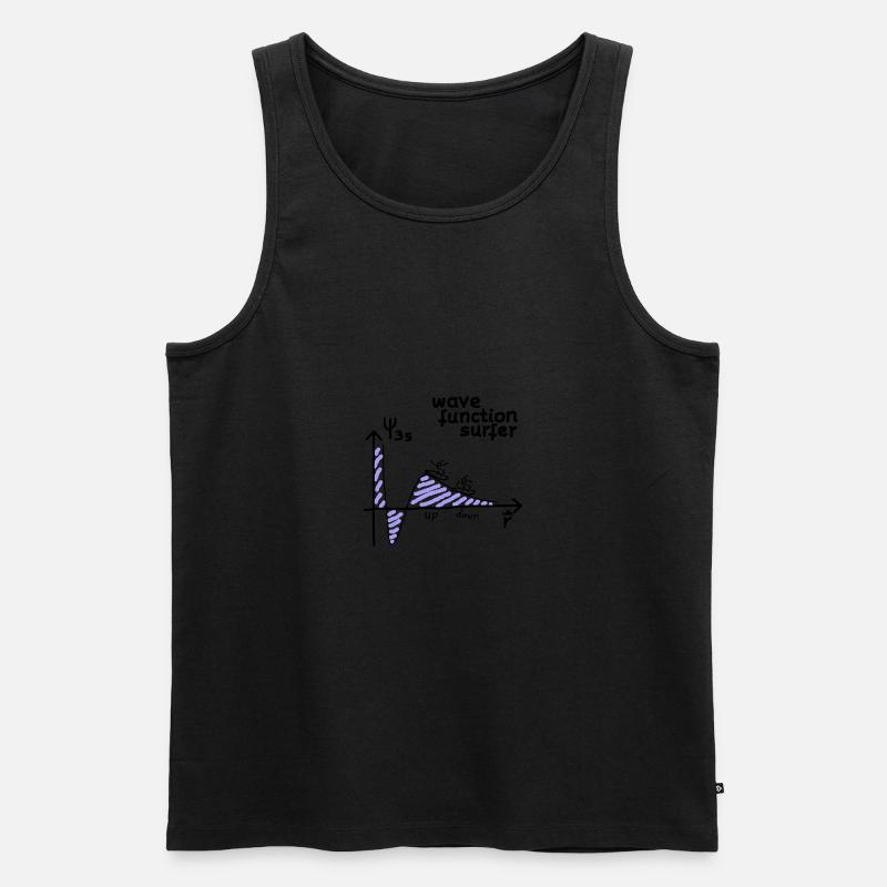 Quantum mechanics electron surfer (physics) - Men's Premium Organic Tank Top - black