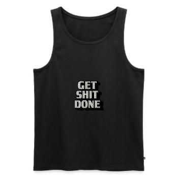 GET SHIT DONE - Men's Premium Organic Tank Top - black - Front - AI Model Male 178 light (178cm)