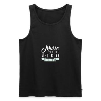 Bonne musique - Débardeur bio Premium Homme - noir - Devant - AI Model Male 178 light (178cm)