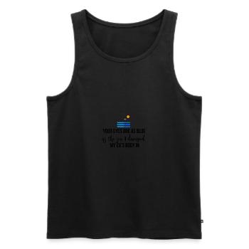 Vos yeux sont aussi bleus que la mer - Débardeur bio Premium Homme - noir - Devant - AI Model Male 178 light (178cm)