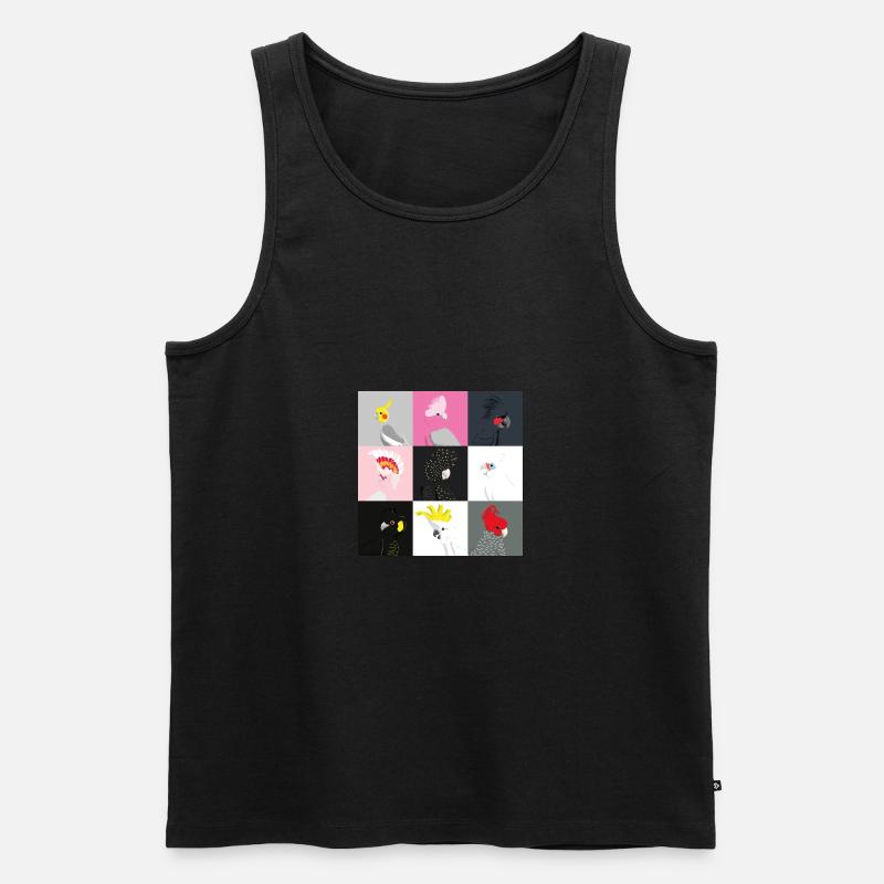 Kakadu Fliese Porträts - Männer Premium Bio Tank Top - Schwarz