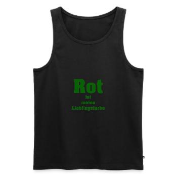 Rot ist meine Lieblingsfarbe - Männer Premium Bio Tank Top - Schwarz - Vorne - AI Model Male 178 light (178cm)