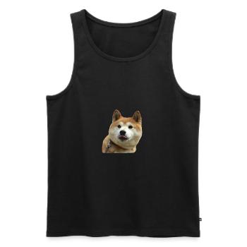 Cool dog motif Doge - Men's Premium Organic Tank Top - black - Front - AI Model Male 178 light (178cm)
