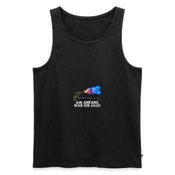 In the beginning was the hunt - Men's Premium Organic Tank Top - black - Front - Michal (187cm)