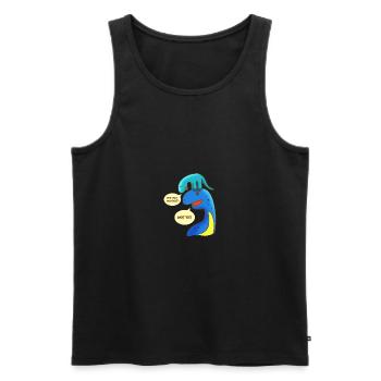 Atheist Dad Does God Exist? Not yet dinosaurs - Men's Premium Organic Tank Top - black - Front - AI Model Male 178 light (178cm)