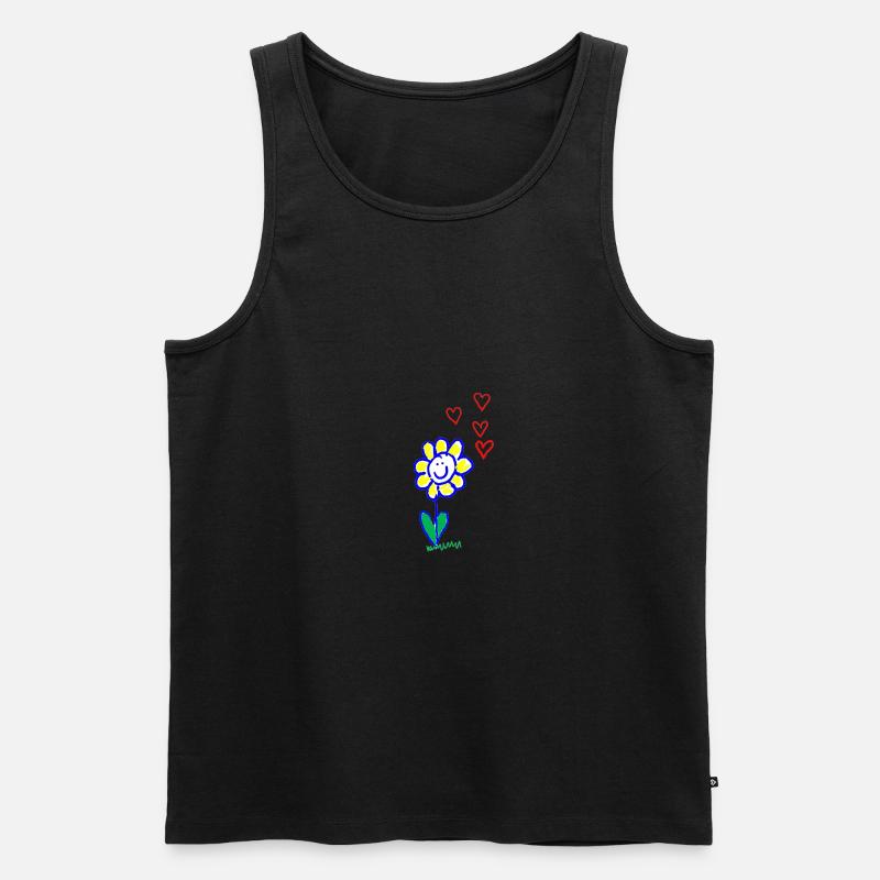 Fröhliche Blume - Männer Premium Bio Tank Top - Schwarz