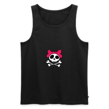 Girly skull - Men's Premium Organic Tank Top - black - Front - Michal (187cm)