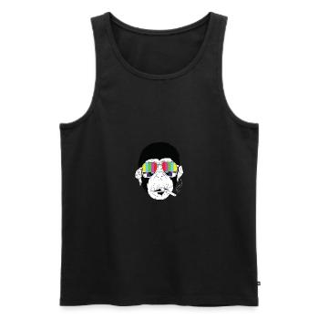 Affe - Gorilla - Zigarette - Sonnenbrille - Männer Premium Bio Tank Top - Schwarz - Vorne - AI Model Male 178 light (178cm)