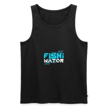 Fisherman fishinator fishing fish gift - Men's Premium Organic Tank Top - black - Front - Michal (187cm)