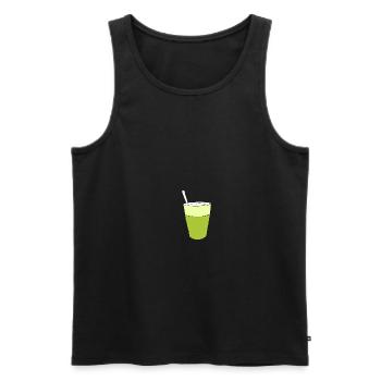 Matcha vegan gift birthday matchalatte - Men's Premium Organic Tank Top - black - Front - AI Model Male 178 light (178cm)