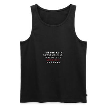 Besserwisser und Klugscheißer - Männer Premium Bio Tank Top - Schwarz - Vorne - Michal (187cm)