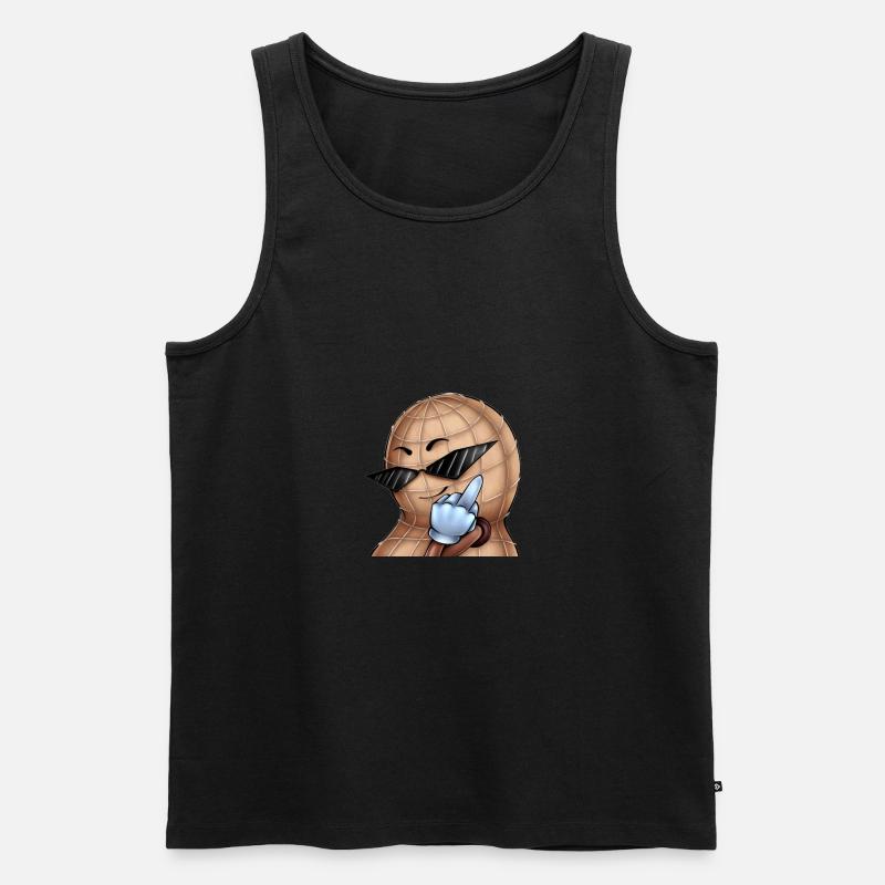 Middle finger nut - Men's Premium Organic Tank Top - black