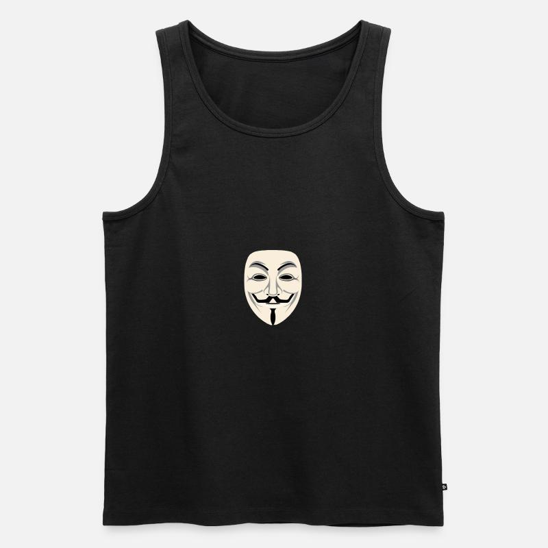 Anonymous Maske - Männer Premium Bio Tank Top - Schwarz