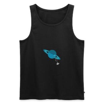 Saturn - Männer Premium Bio Tank Top - Schwarz - Vorne - Michal (187cm)