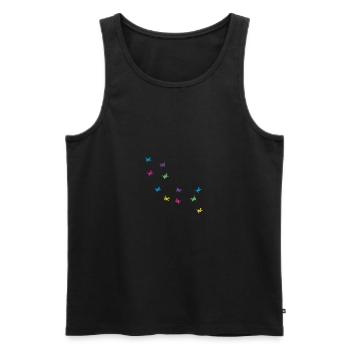 Origami birds - Men's Premium Organic Tank Top - black - Front - AI Model Male 178 light (178cm)