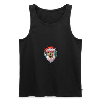 Weihnachten ugly christmas Scull Santa - Männer Premium Bio Tank Top - Schwarz - Vorne - AI Model Male 178 light (178cm)