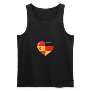 Herz Flagge Spanien Deutschland Deutsch Geschenk - Männer Premium Bio Tank Top - Schwarz - Vorne - Michal (187cm)