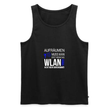 INTERNET GEEK ELTERN KINDER SPRUCH GESCHENK LUSTIG - Männer Premium Bio Tank Top - Schwarz - Vorne - Michal (187cm)