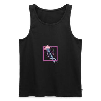 Jellyfish - Water - Sea - Coloured - Men's Premium Organic Tank Top - black - Front - Michal (187cm)