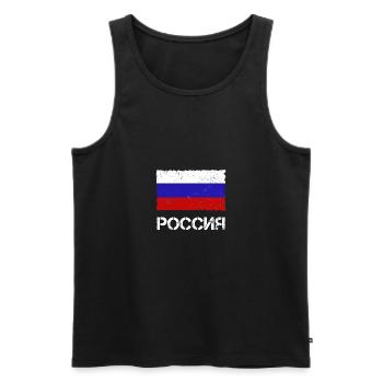 Russie - Débardeur bio Premium Homme - noir - Devant - Michal (187cm)