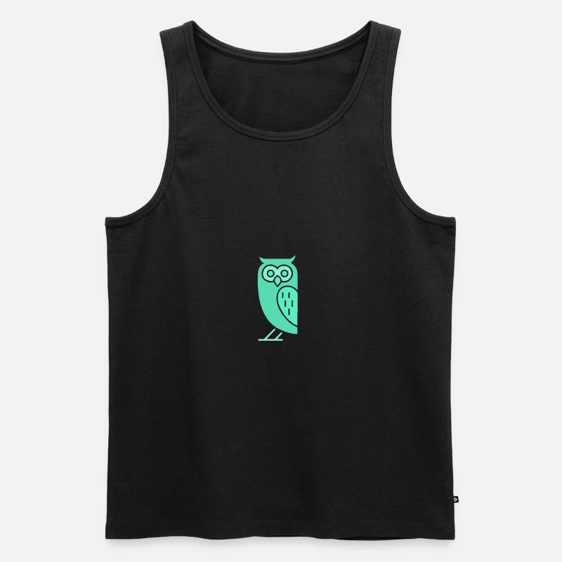 Eule - Männer Premium Bio Tank Top - Schwarz