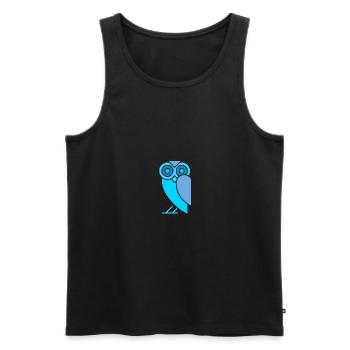 Eule - Männer Premium Bio Tank Top - Schwarz - Vorne - Michal (187cm)