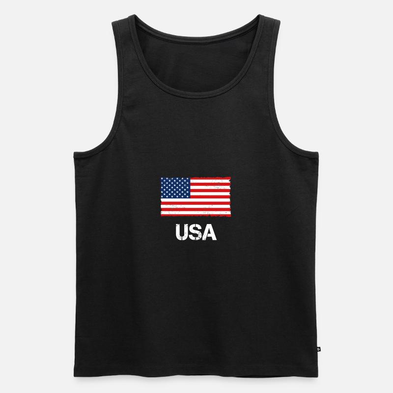 USA - Männer Premium Bio Tank Top - Schwarz