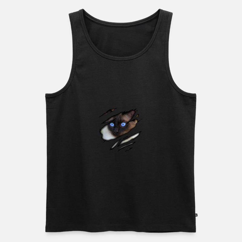 Siam Katze in mir - Männer Premium Bio Tank Top - Schwarz