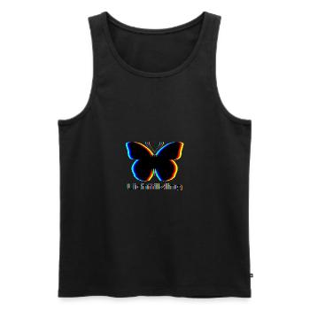 Lichtfilzling Schmetterling Abstrakt Psychedelisch - Männer Premium Bio Tank Top - Schwarz - Vorne - Michal (187cm)