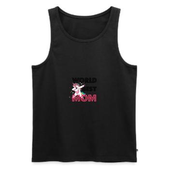 Le plus grand cadeau de maman de mondes Mère licorne tamponnant - Débardeur bio Premium Homme - noir - Devant - Michal (187cm)
