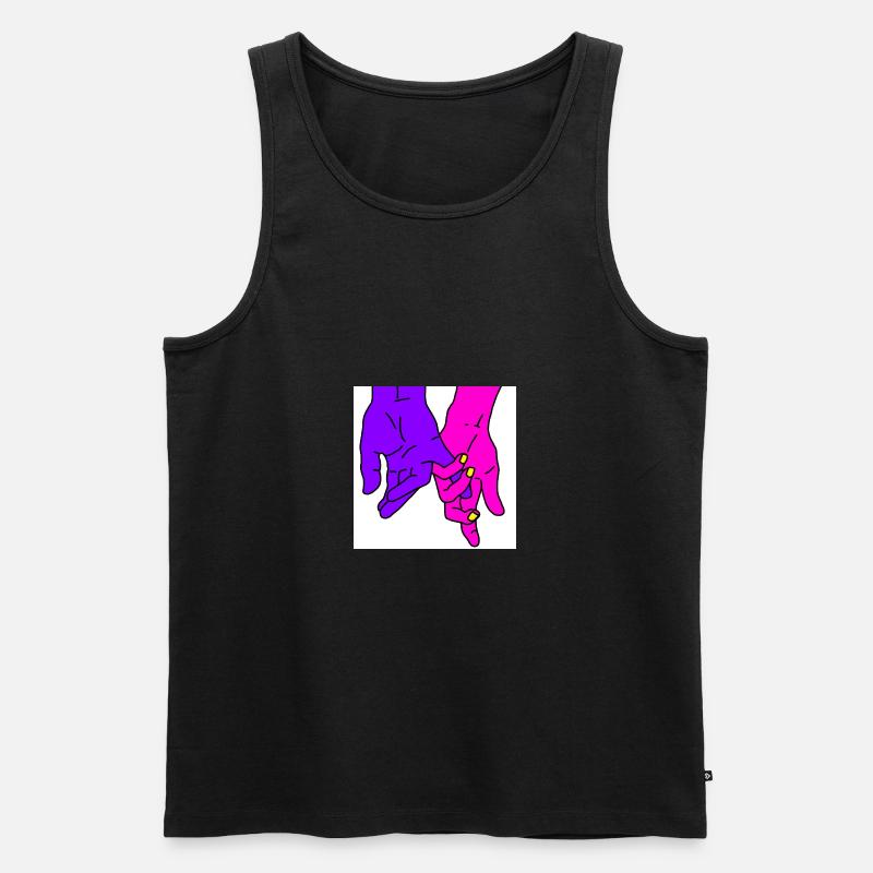 hands lila - Männer Premium Bio Tank Top - Schwarz
