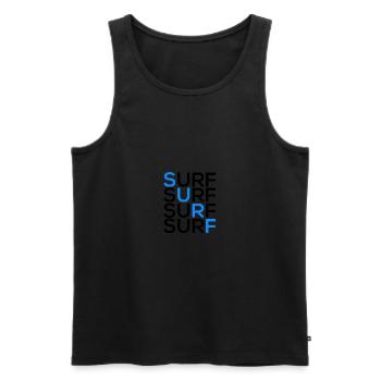 Surf Surf Surf Surf - Männer Premium Bio Tank Top - Schwarz - Vorne - AI Model Male 178 light (178cm)