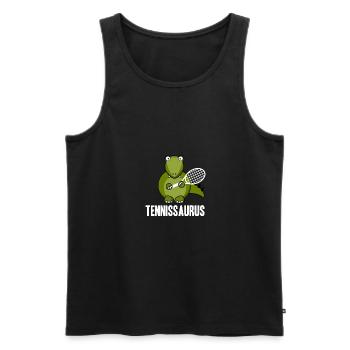 Dinosaur Tennis T-Rex Gift Idea - Men's Premium Organic Tank Top - black - Front - Michal (187cm)