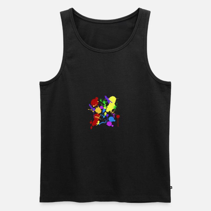 Farbflecken - Männer Premium Bio Tank Top - Schwarz