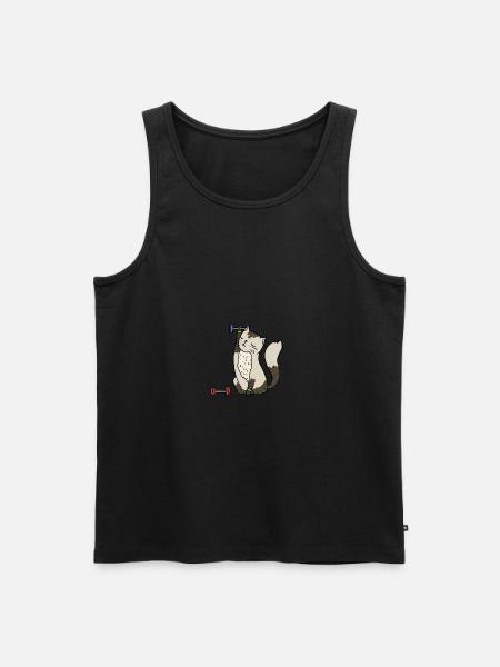 Chat en train de faire du sport - Débardeur bio Premium Homme - noir
