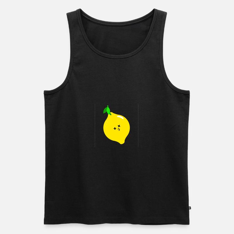 Zitrone - Männer Premium Bio Tank Top - Schwarz