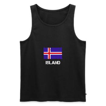 Iceland - Men's Premium Organic Tank Top - black - Front - Michal (187cm)