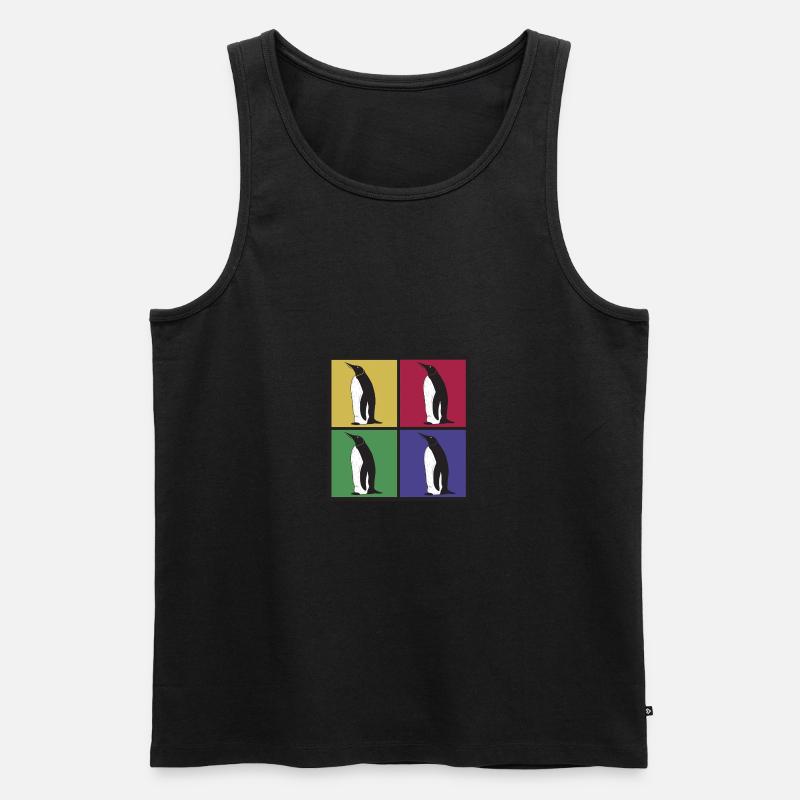 Pinguin Pinguine Pingu - Männer Premium Bio Tank Top - Schwarz