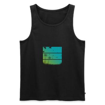 Pusteblumen - Männer Premium Bio Tank Top - Schwarz - Vorne - AI Model Male 178 light (178cm)