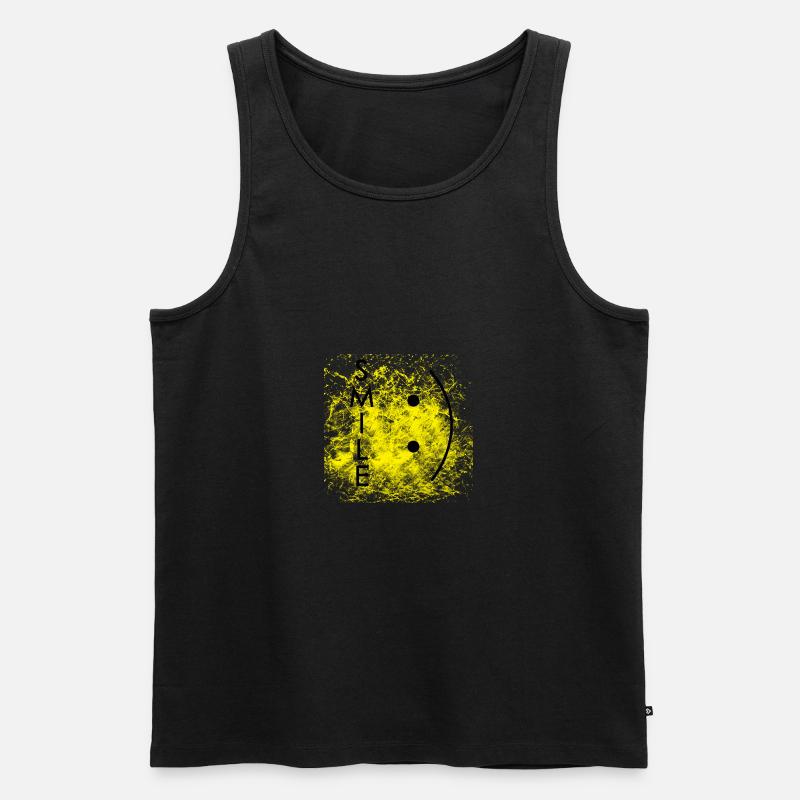 Smile - Männer Premium Bio Tank Top - Schwarz