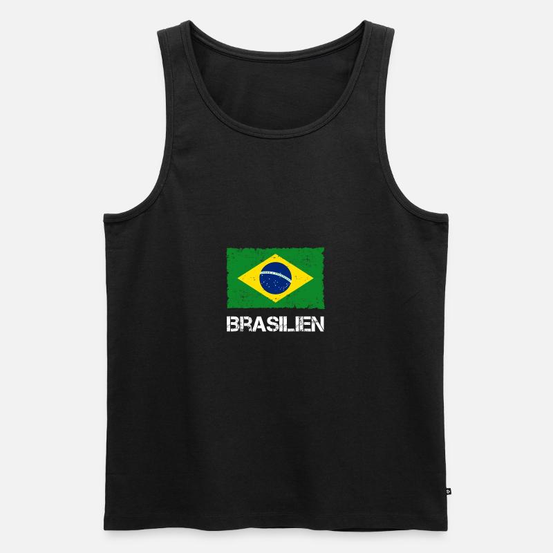 Brasilien - Männer Premium Bio Tank Top - Schwarz