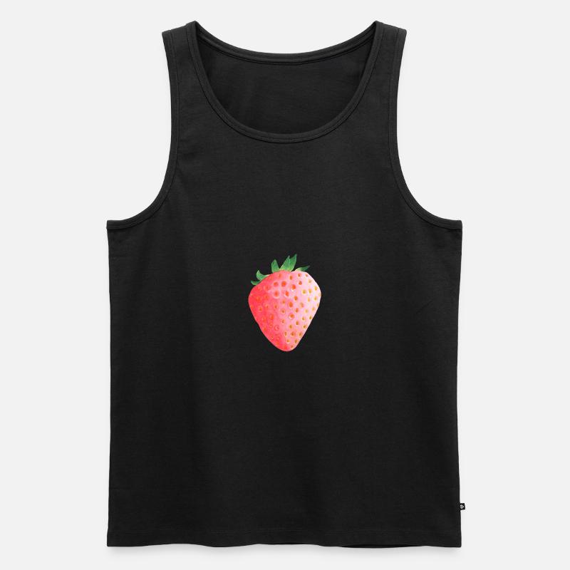 Erdbeere - Männer Premium Bio Tank Top - Schwarz