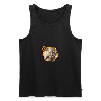 Cat Bengal Cat Siam Persian Gift - Men's Premium Organic Tank Top - black - Front - AI Model Male 178 light (178cm)